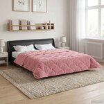 vidaXL Duvet d'hiver Rose 200 x 220 cm Microfibre et polaire Teddy