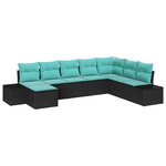 vidaXL Ensemble de canapé de jardin avec coussin 8 Pièces Noir polyrotin