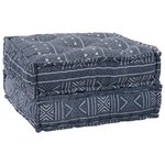Canapé pouf modulable convertible 2 places en tissu indigo