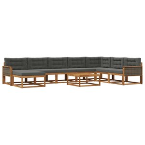 vidaXL Ensemble de canapés d'extérieur 9 Pièces Naturel et Anthracite