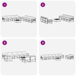 vidaXL Ensemble de canapés d'extérieur 9 Pièces Blanc et crème