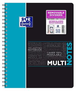 Cahier Spirale MULTINOTES A4+ 160P Perforées Lignées 90g avec Intercalaires OXFORD