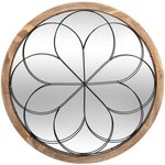 Miroir Rosace Sapin, MDF_E1, verre et fer - D. 64 x P. 3 cm - Beige moyen