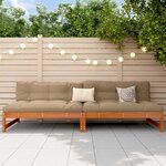 vidaXL Sofa de jardin milieu Pin massif Brun Ciré 240 x 84 x 70 cm