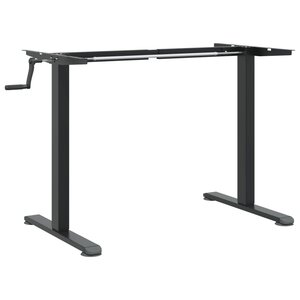 Cadre de Bureau table poste de travail meuble d'ordinateur informatique étude debout (94-135) x 60 x (70-114) cm acier noir 02_0023975