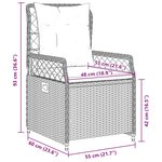 vidaXL Chaises inclinables de jardin lot de 2 marron résine tressée