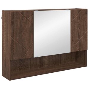 vidaXL Armoire Miroir de Salle de Bain Chêne marron 80 x 17 x 55 cm