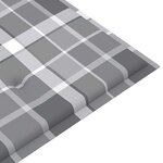 vidaXL Banc Batavia coussin à motif de carreaux gris 150cm Bois teck