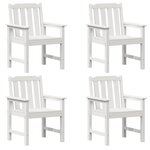 vidaXL Chaise de jardin 4 pc Blanc Polyéthylène