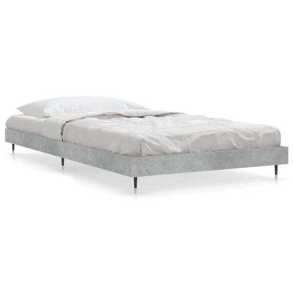 vidaXL Cadre de lit gris béton 90x200 cm bois d'ingénierie