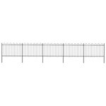 vidaXL Clôture de jardin avec dessus en cerceau Acier 8 5 x 1 2 m Noir