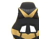 vidaXL Chaise de jeu pivotante Noir et doré Similicuir
