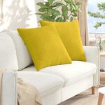 vidaXL Coussins de canapé 2 Pièces Jaune 80 x 80 cm