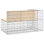 vidaXL Banc de jardin design gabion 122x71x65 5 cm bois massif de pin