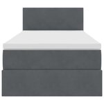 vidaXL Lit de rangement LED avec matelas Gris foncé 100 x 200 cm