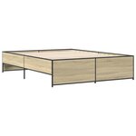 vidaXL Cadre de lit chêne sonoma 140x200 cm bois d'ingénierie et métal