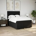 vidaXL Sommier à lattes de lit avec matelas Noir 140x190 cm Tissu