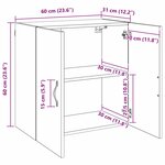 vidaXL Meuble mural chêne artisanal 60 x 31 x 60 cm Bois d'ingénierie