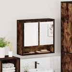 vidaXL Armoire à miroir de salle de bain chêne fumé bois d’ingénierie