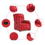 vidaXL Fauteuil inclinable électrique rouge similicuir