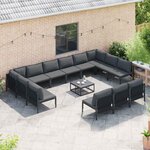 vidaXL Ensemble de canapé de jardin Anthracite Acier