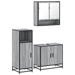 vidaXL Ensemble de meubles de salle de bain 3 Pièces Sonoma gris