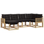 vidaXL Ensemble de canapés d'extérieur 6 pc Blanc et noir