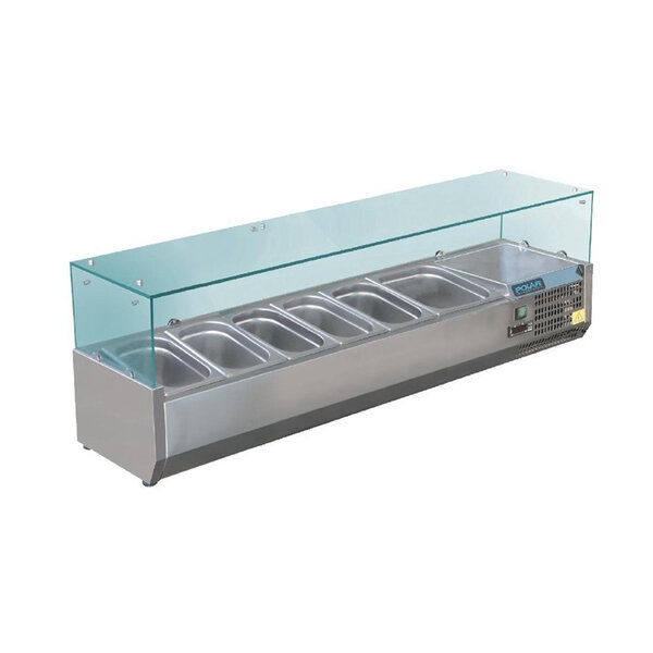 Saladette a poser 120cm à 200cm - bacs gn 1/3 - polar - r600a - 1500 mm5 x gn 1/3 + 1 x gn 1/2