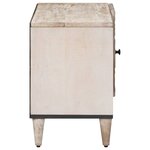 vidaXL Meuble TV Blanc 80 x 31 5 x 46 cm Bois de mangue massif