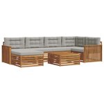 vidaXL Ensemble de canapés d'extérieur 7 pc Gris Naturel et Clair