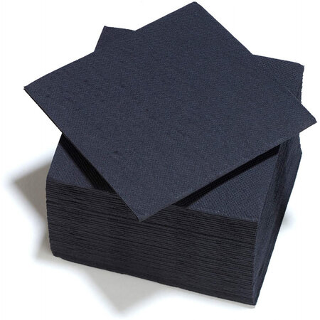 Lot de 40 serviettes en papier 2 plis - 38x38 cm - noir - gappy