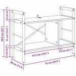 vidaXL Étagère Chêne artisanal 75 x 30 x 58 5 cm Bois d'ingénierie