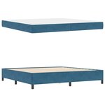 vidaXL Cadre de lit avec matelas Bleu foncé 200 x 200 cm tissu