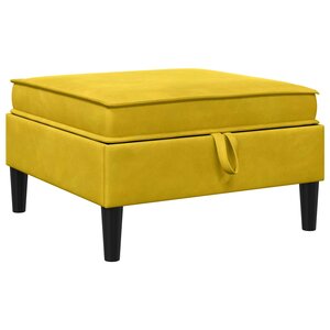 vidaXL Pouf avec Rangement Jaune Velours