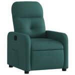 vidaXL Fauteuil inclinable Vert foncé Tissu