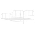 vidaXL Cadre de lit métal sans matelas et pied de lit blanc 200x200 cm