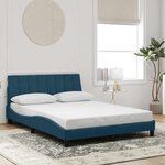 vidaXL Cadre de lit sans matelas Hanko bleu 140x190 cm velours