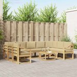 vidaXL Ensemble de canapés d'extérieur 10 Pièces Blanc et Beige
