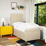 vidaXL Sommier à lattes de lit avec matelas Crème 80x200 cm Tissu