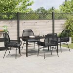 vidaXL Ensemble de salle à manger pour jardin 5 Pièces Noir polyrotin