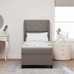 vidaXL Lit à ressorts avec matelas Taupe 80 x 200 cm tissu