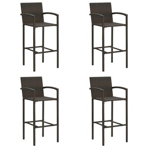 vidaXL Tabourets de bar lot de 4 marron résine tressée