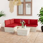 vidaXL Salon de jardin palette 5 Pièces avec coussins bois d'épicéa