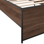 vidaXL Cadre de lit chêne marron 100x200 cm bois d'ingénierie et métal