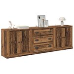 vidaXL Buffets 3 Pièces Chêne noir 210 x 35 5 x 67 5 cm Bois d'ingénierie