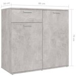vidaXL Buffet Gris béton 160x36x75 cm Bois d'ingénierie