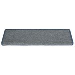 vidaXL Tapis d'escalier 30 pièces 65 x 21 x 4 cm Gris clair et bleu Bord rectangulaire