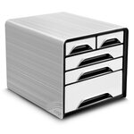 Smoove, module de classement 5 tiroirs - Blanc, façades noires