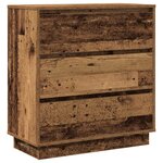 vidaXL Cabinet de chevet avec tiroir Bois ancien 71 x 34.5 x 75 cm