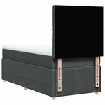 vidaXL Sommier à lattes de lit avec matelas Gris foncé 100x200cm Tissu
